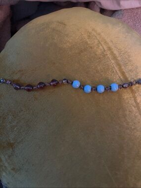 Blue and Brown Beaded Bracelet - Chic Layering Bracelet